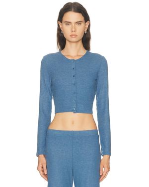 Leset Lauren Crop Cardigan - Blue