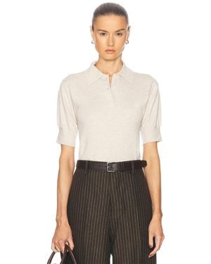 ÉTERNE Journey Cashmere Polo Top - White