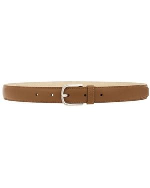 TOTEME Slim Leather Belt - White