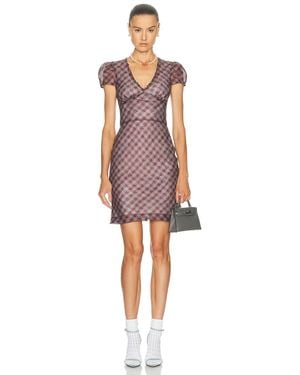 ShuShu/Tong Lace Trim Sweetheart Neckline Dress - Pink