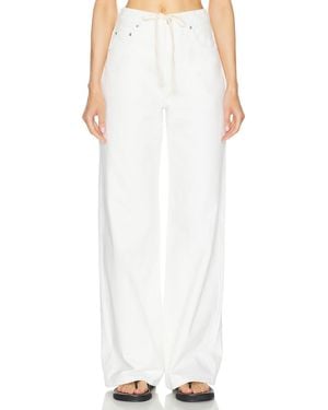 GRLFRND X maggie Macdonald Lucia Drawstring baggy Wide Leg Jeans - White