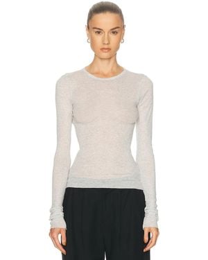 Skims Sheer Cotton Long Sleeve Tee - White
