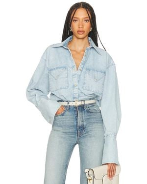 Helsa Washed Denim Shirt - Blue