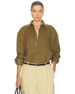 Ami Paris Boxy Button Up Top - Green