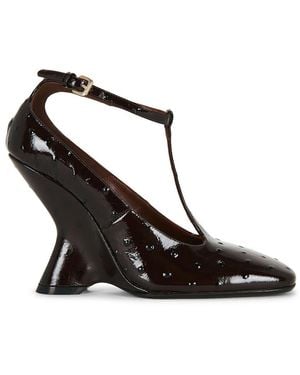 Dries Van Noten Square Toe Salome Pump - Brown