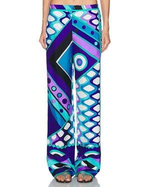 PUCCI Silk Twill Pant - Blue