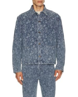 Honor The Gift Floral Utility Jacket - Blue