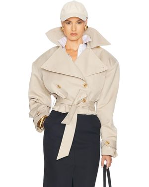 Helsa Oversized Cropped Trench - Natural