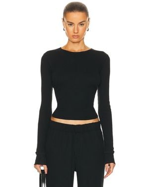ÉTERNE Long Sleeve Thermal Top - Black