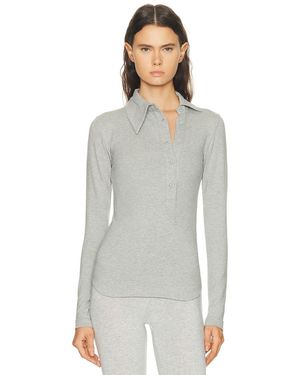 The Attico Long Sleeve Lapel Top - White