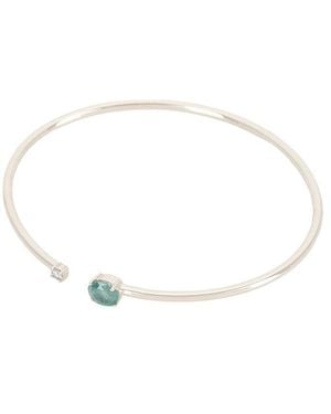 STONE AND STRAND Emerald Luxe Open Bangle Bracelet - Multicolor