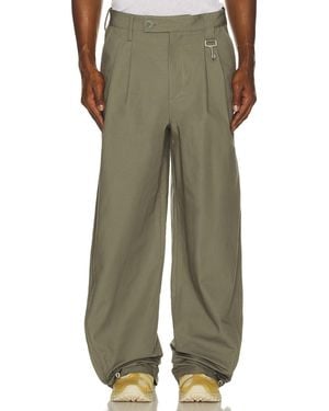 Reese Cooper Cotton Ripstop Pleated Trouser - Green