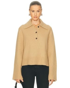 Jenni Kayne Cashmere Stevie Polo Top - Natural