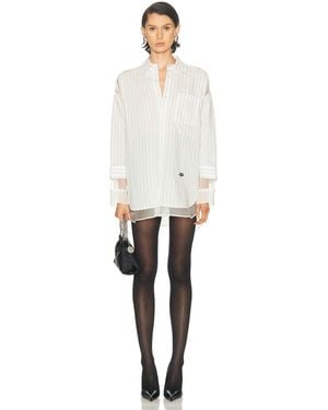 Jean Paul Gaultier Pinstripe Petit Grand Shirt - White