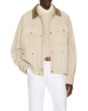Ralph Lauren Pembroke Suede Jacket - Natural