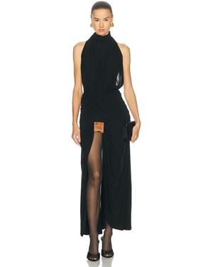 Jean Paul Gaultier Stretch Viscose Long Dress - Black