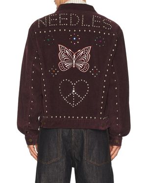 Needles Studded Jean Jacket 14W Corduroy - Purple