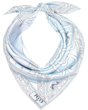 PUCCI Silk Twill Scarf - Blue