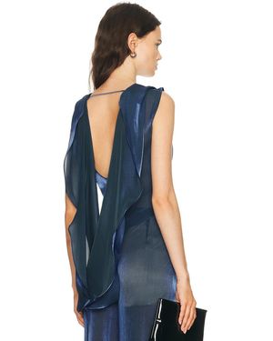 SEV For Fwrd Wrap Drape Top - Blue