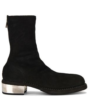 Guidi Metal Heel Back Zip Boot - Black