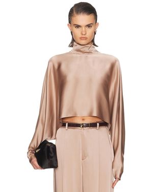 LAPOINTE Satin Caftan Top - Natural