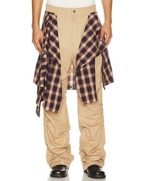 we11done Shirt Wrapped Pants - Natural