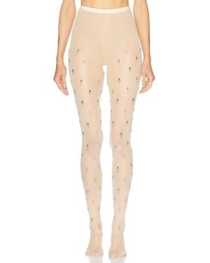 Rabanne Embellished Tights - Natural