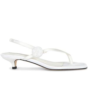 TOTEME Slingback Satin Heeled Flip Flop - White