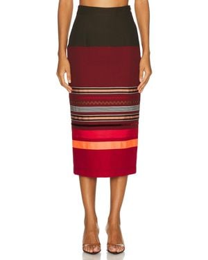 Christopher John Rogers Colorblock Pencil Skirt - Red