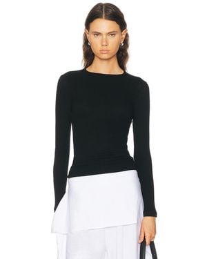 SABLYN Quincy Long Sleeve Fitted Crewneck Tee - Black