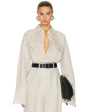 Helsa Linen Button Down Shirt - Natural