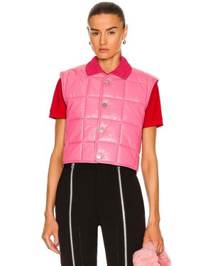 Bottega Veneta Shiny Leather Padded Vest - Red