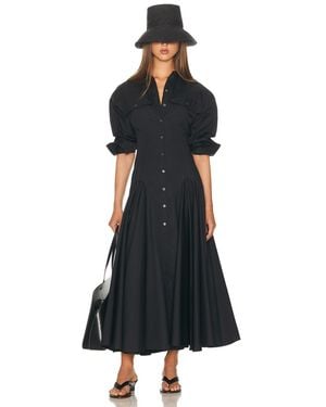 Helsa Godet Shirt Dress - Black