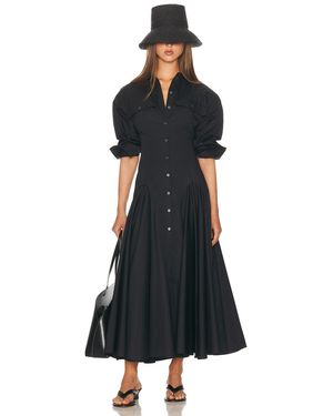 Helsa Godet Shirt Dress - Black