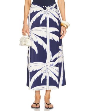 Johanna Ortiz Palms Breath Of Life Midi Skirt - Blue