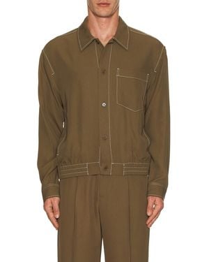 Jonathan Simkhai Keith Blouson Shirt Jacket - Green