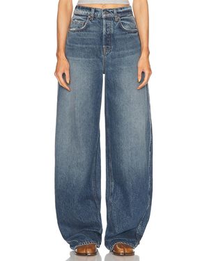 GRLFRND Paola Barrel Leg Long Inseam Jeans - Blue