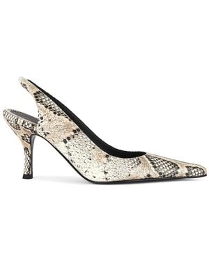 Magda Butrym Snake Low Slingback Heel - White