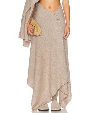 Helsa Lauren Midi Knit Skirt - Brown