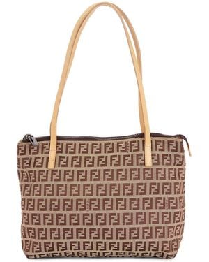 Fendi Zucchino Tote Bag - Brown
