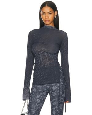 Jade Cropper Side Slit Top - Blue