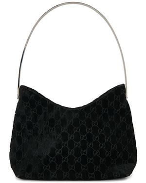 Gucci Suede Hobo Bag - Black