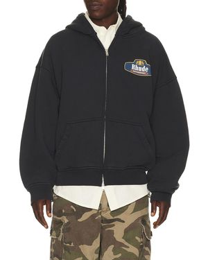 Rhude Racing Crest Zip Up Hoodie - Black