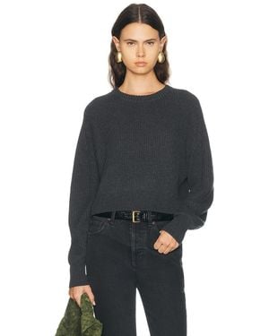 Enza Costa Cotton Cashmere Raglan Sweater - Black