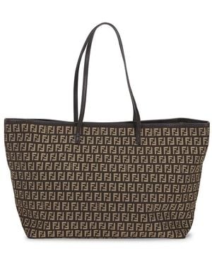 Fendi Zucca Roll Tote Bag - Brown