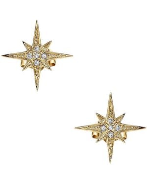 Sydney Evan Small Starburst Stud Earrings - Metallic