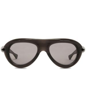 Bottega Veneta Sardine Oval Sunglasses - Gray