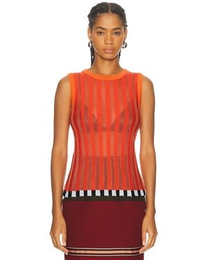 Christopher John Rogers Pleated Shell Top - Red