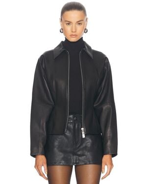 The Sei Fitted Leather Jacket - Black