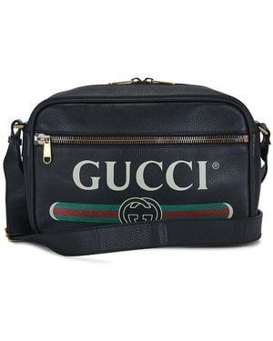 Gucci Logo Messenger Bag - Black